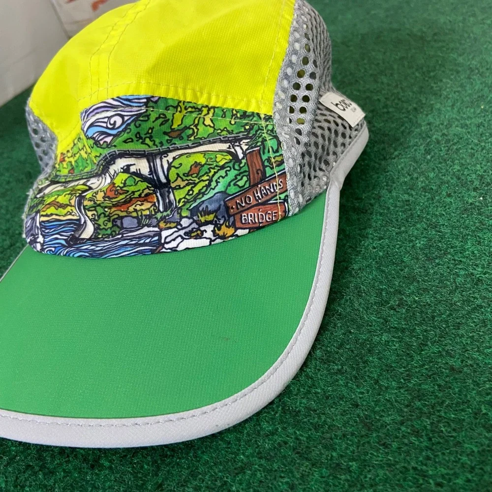 BOCO Gear Running Hat Unisex OSFM Yellow Green Heidi Garner No Hands Bridge Hat